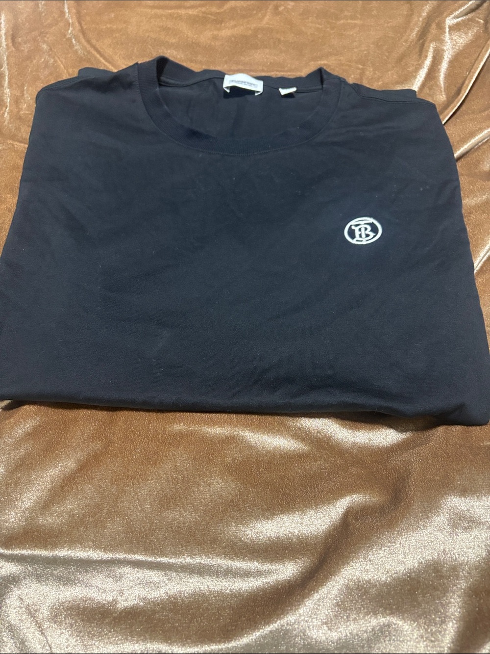 Burberry Black Short-Sleeve Crew with Chest Monogram
